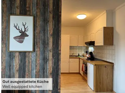 Küche/Küchenzeile in der Unterkunft Seeblick Apartment am Walchensee