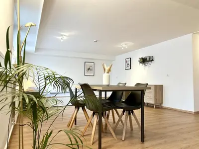 Ein Sitzbereich in der Unterkunft Modern Quiet Studio Central Munich