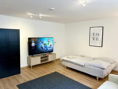 TV/Unterhaltungsangebot in der Unterkunft Modern Quiet Studio Central Munich