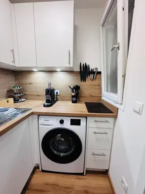 Küche/Küchenzeile in der Unterkunft InnStyle FeWo Rosenheim