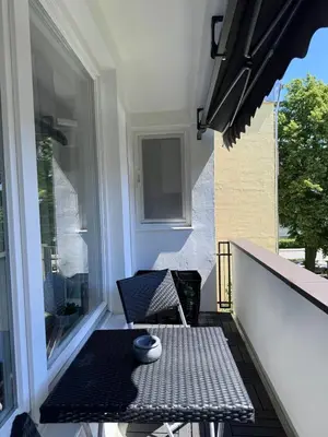 Ein Balkon oder eine Terrasse in der Unterkunft InnStyle FeWo Rosenheim