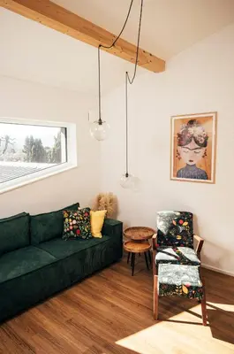 Ein Sitzbereich in der Unterkunft Ferienwohnung Heberle