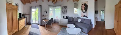 Ein Sitzbereich in der Unterkunft Wohlfühldomizil