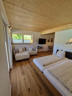 Ein Bett oder Betten in einem Zimmer der Unterkunft Das Stangenäcker