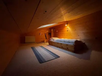 Ein Sitzbereich in der Unterkunft Ferienwohnung auf der Bürg