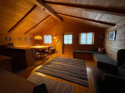 Ein Sitzbereich in der Unterkunft Ferienwohnung auf der Bürg