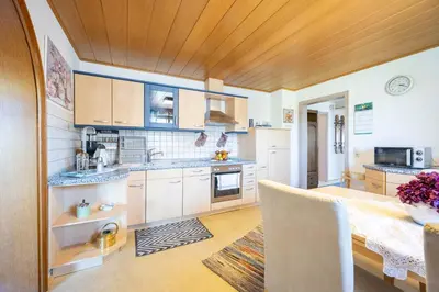 Küche/Küchenzeile in der Unterkunft Ferienwohnung Bernauer Ache