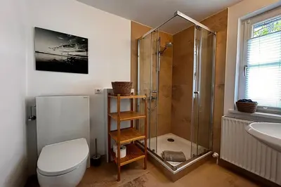 Ein Badezimmer in der Unterkunft Seeloft Seeshaupt - Loft-Appartement am Starnberger See