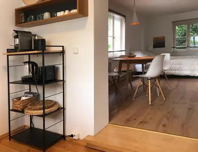 Küche/Küchenzeile in der Unterkunft Seeloft Seeshaupt - Loft-Appartement am Starnberger See