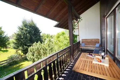 Ein Balkon oder eine Terrasse in der Unterkunft See & Bergliebe