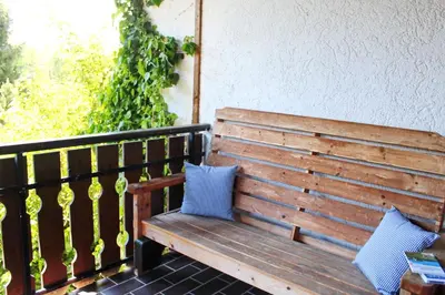 Ein Balkon oder eine Terrasse in der Unterkunft See & Bergliebe