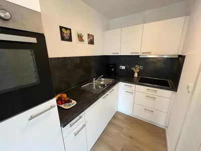Küche/Küchenzeile in der Unterkunft Ferienwohnung Osternach