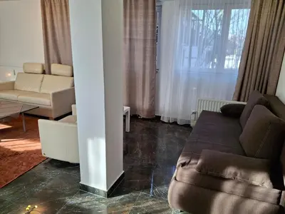 Ein Sitzbereich in der Unterkunft Finest Apartment near BMW