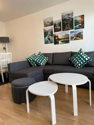 Ein Sitzbereich in der Unterkunft City-Apartment mit Theaterblick
