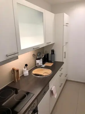 Küche/Küchenzeile in der Unterkunft Apartments Ingolstadt Kleine Rosengasse