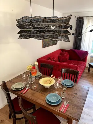 Ein Sitzbereich in der Unterkunft Ferienwohnung in Unterwössen
