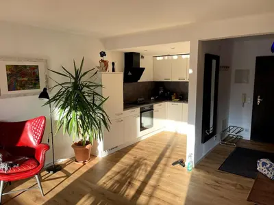 Ein Sitzbereich in der Unterkunft Ferienwohnung in Unterwössen