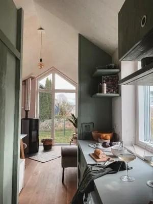 Ein Sitzbereich in der Unterkunft Tiny House, deine nachhaltige Unterkunft