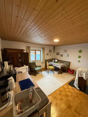 Küche/Küchenzeile in der Unterkunft FeWo Reiter - Gemütliche Dachgeschosswohnung mit Ausblick