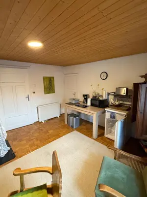 Küche/Küchenzeile in der Unterkunft FeWo Reiter - Gemütliche Dachgeschosswohnung mit Ausblick