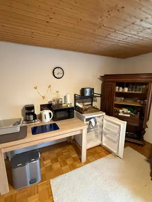 Küche/Küchenzeile in der Unterkunft FeWo Reiter - Gemütliche Dachgeschosswohnung mit Ausblick