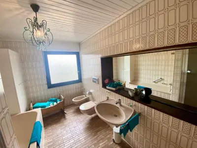 Ein Badezimmer in der Unterkunft Schwanennest am Chiemsee