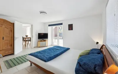Ein Bett oder Betten in einem Zimmer der Unterkunft Gemütlich im bayerischen Dorf Nähe Starnberger See