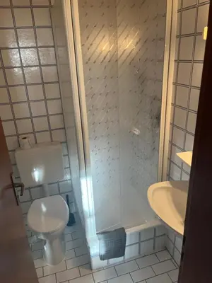 Ein Badezimmer in der Unterkunft Hacker-Alm