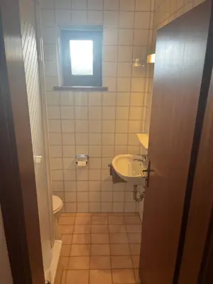 Ein Badezimmer in der Unterkunft Hacker-Alm