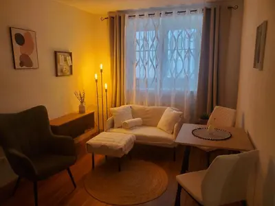 Ein Sitzbereich in der Unterkunft Ferienwohnung im schönen Allgäu
