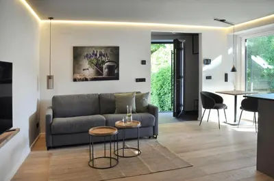 Ein Sitzbereich in der Unterkunft DIE NEUN - Loft, Garten, Lieblingsort