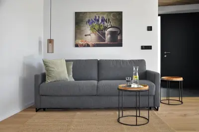 Ein Sitzbereich in der Unterkunft DIE NEUN - Loft, Garten, Lieblingsort