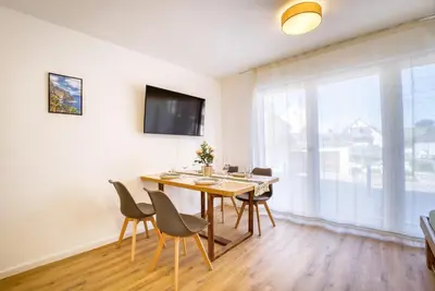 TV/Unterhaltungsangebot in der Unterkunft Design Apartment Bavaria - Küche, Smart-TV & Mehr