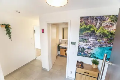 Grundriss der Unterkunft Garten, Küche, Parkplatz & Mehr - Komfort Apartment Bavaria
