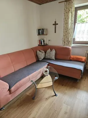 Ein Sitzbereich in der Unterkunft Landhaus Anni