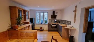Küche/Küchenzeile in der Unterkunft Ferienwohnung in Seenaehe