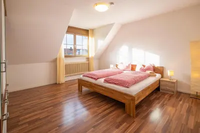 Ein Bett oder Betten in einem Zimmer der Unterkunft Land & Erlebnis Apartment im Allgäu