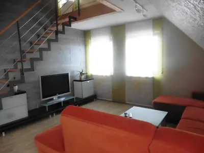 Ein Sitzbereich in der Unterkunft Land & Erlebnis Apartment im Allgäu