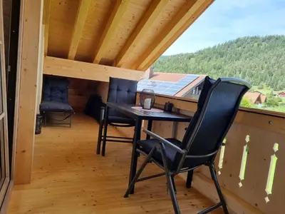 Ein allgemeiner Bergblick oder ein Berglick von der Ferienwohnung aus