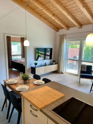 Ein Sitzbereich in der Unterkunft Ferienwohnung Vroni
