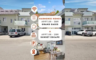 Grundriss der Unterkunft Harmonie Homes - Built in 2025 - High-Quality Beds & Linen - Full Kitchen - Fiber WiFi - 4K Smart TV - 2 Balconies - Elevator - Free Private Parking - Near Augsburg - 20 Min via Autobahn to Munich-West