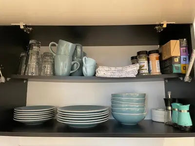 Küche/Küchenzeile in der Unterkunft 1,5-Zimmer, Top ausgestattet, 4 Pers, Souterrain, Self Check-in, Parkplatz, Netflix & Amazon Prime