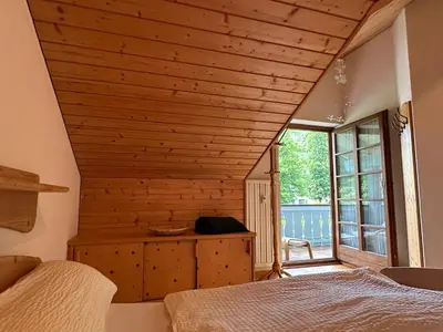 Ein Bett oder Betten in einem Zimmer der Unterkunft Ferienwohnung Zellerhorn Kerscher