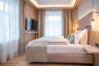 Ein Bett oder Betten in einem Zimmer der Unterkunft Gasthof zur Post