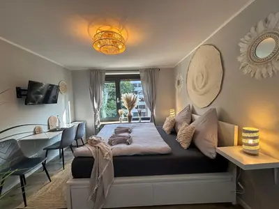 Ein Sitzbereich in der Unterkunft Bohemian Chic City Apartment - Munich Central Station