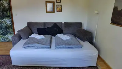 Ein Bett oder Betten in einem Zimmer der Unterkunft Abendsonne