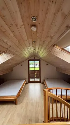 Ein Bett oder Betten in einem Zimmer der Unterkunft Wichtel Haus