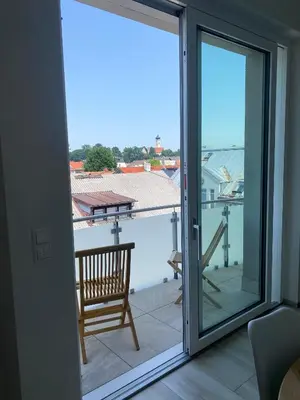 Ein Balkon oder eine Terrasse in der Unterkunft Mangfalltal Studios