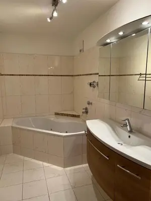 Ein Badezimmer in der Unterkunft Ferienwohnung Am Kurpark