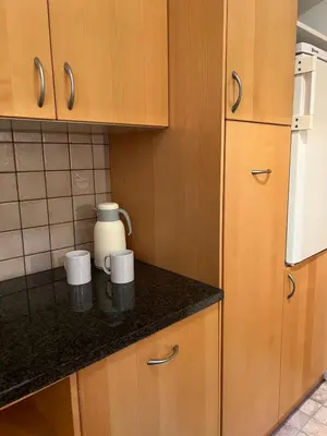 Küche/Küchenzeile in der Unterkunft Ferienwohnung Am Kurpark